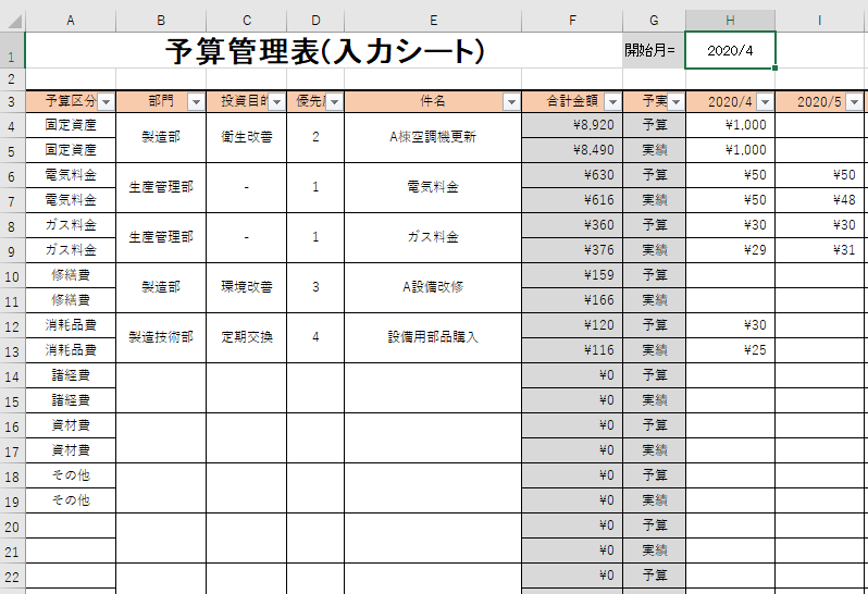 製造業向け予算管理表 エクセル無料テンプレートあり すぐ使える 解説付き ネクスタ