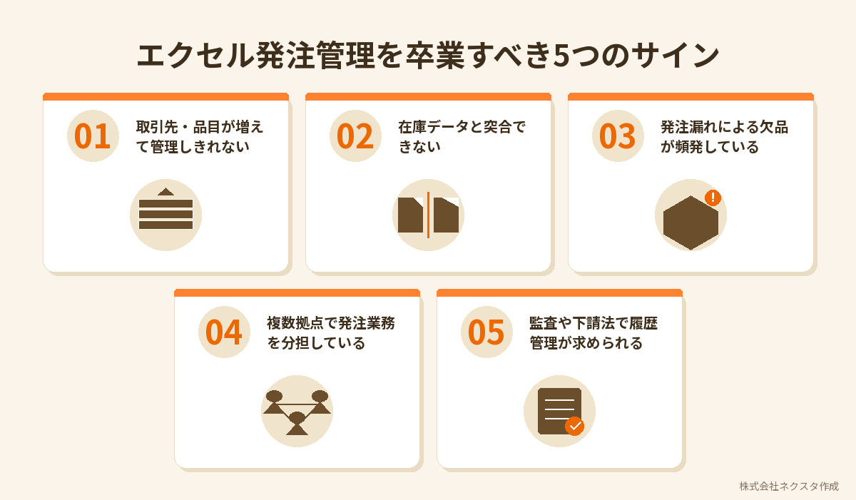 エクセル発注管理を卒業すべきサイン